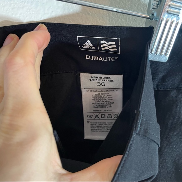 Adidas Athletic Golf Casual Shorts Black with cool White stripes Front Zipper - Picture 3 of 8